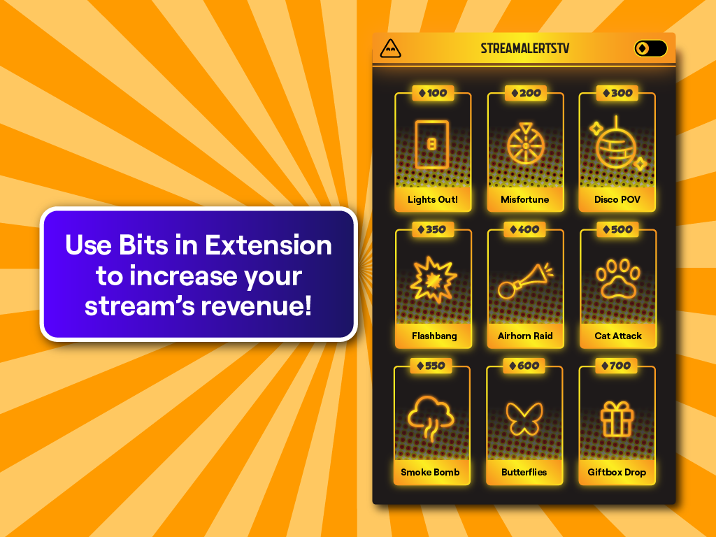 Twitch Extension page for StreamAlertsTV